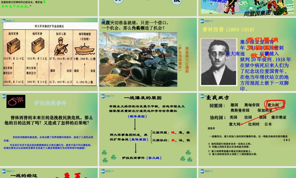 九年级历史上册(第七单元 第21课 第一次世界大战)课件 新人教版 课件