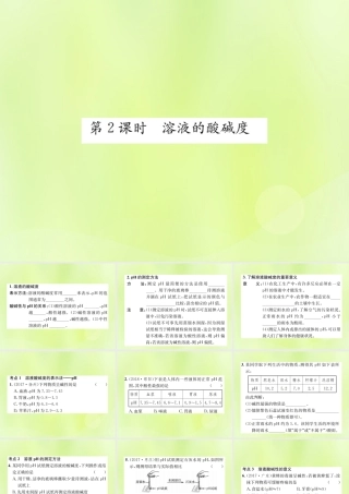 九年级化学下册 第十单元 酸和碱 课题2 第2课时 溶液的酸碱度复习课件 (新版)新人教版 课件