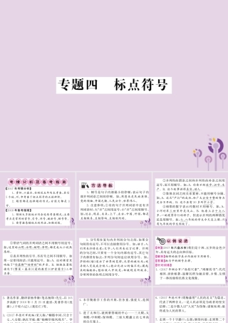 (贵州专版)中考语文复习 第二轮 第一部分 语言积累与运用 专题四 标点符号备考指南课件