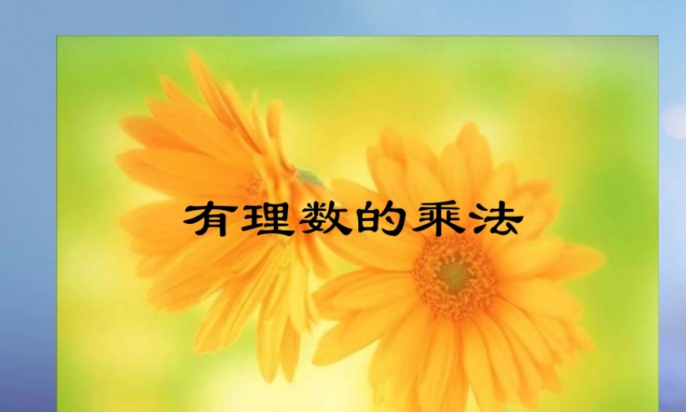 七年级数学上册 2.9 有理数的乘法 2.9.1 有理数的乘法法则教学课件1 (新版)华东师大版 课件