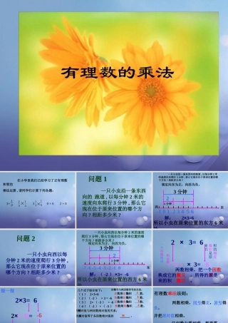 七年级数学上册 2.9 有理数的乘法 2.9.1 有理数的乘法法则教学课件1 (新版)华东师大版 课件