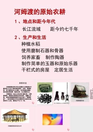 七年级历史上册 第二单元 夏商周时期：早期国家的产生与社会变革 4早期国家的产生和发展 河姆渡原始居民的生活素材 新人教版 素材