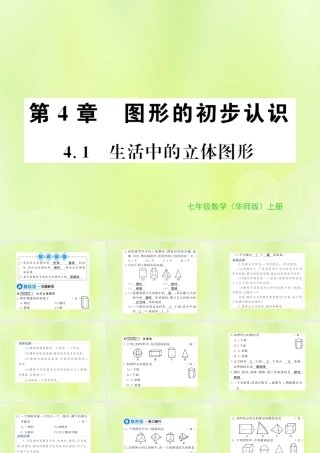 七年级数学上册 第4章 图形的初步认识 4.1 生活中的立体图形习题课件 (新版)华东师大版 课件
