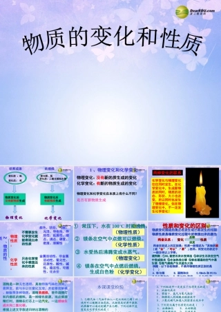 九年级化学上册 11 物质的变化与性质课件 新人教版 课件