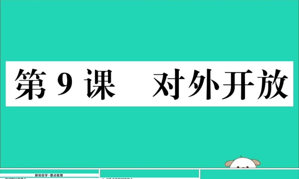 (玉林专版)八年级历史下册 第三单元 中国特色社会主义道路 第9课 对外开放习题课件 新人教版 课件