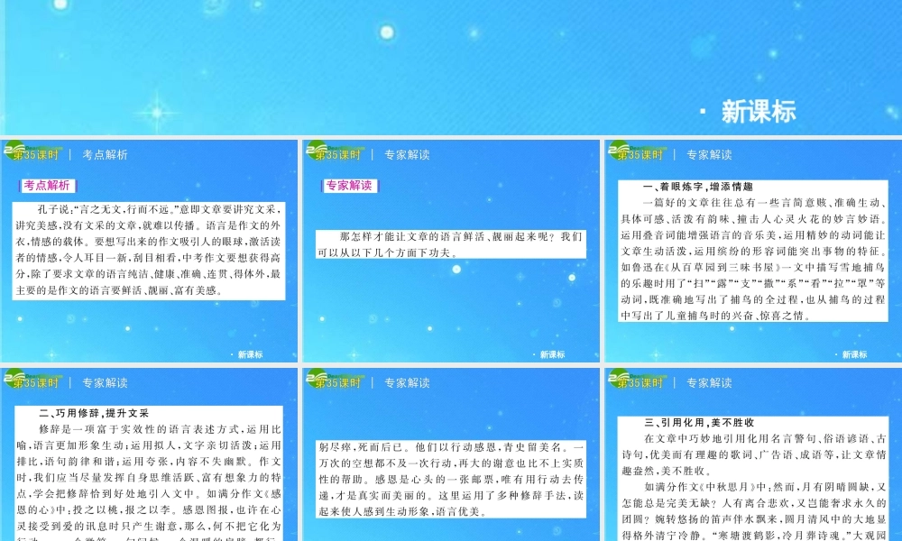 中考语文复习方案 第35课时　让语言鲜活起来课件 人教新课标版 课件