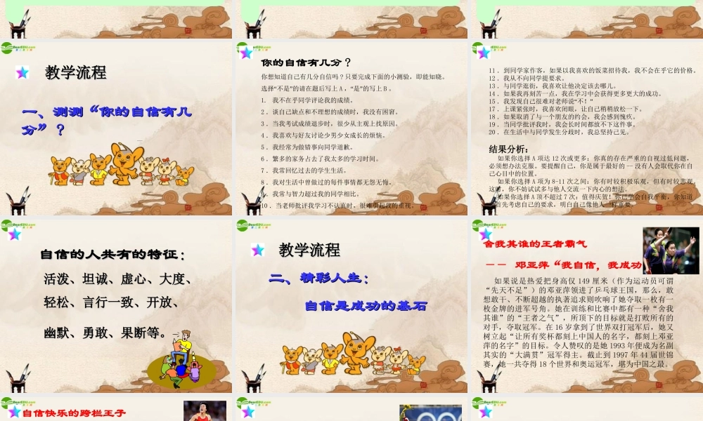 七年级政治上册 第七课成功需要自信说课课件 鲁教版 课件