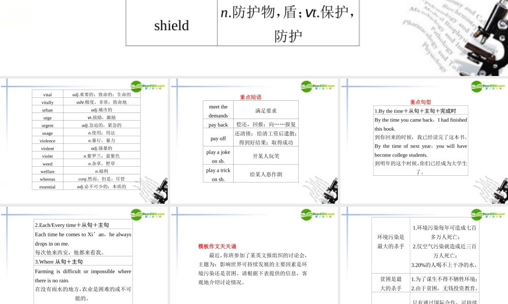 (福建省专用)高三英语二轮复习 考前特训 考前第8天(考前高分必读)专题课件