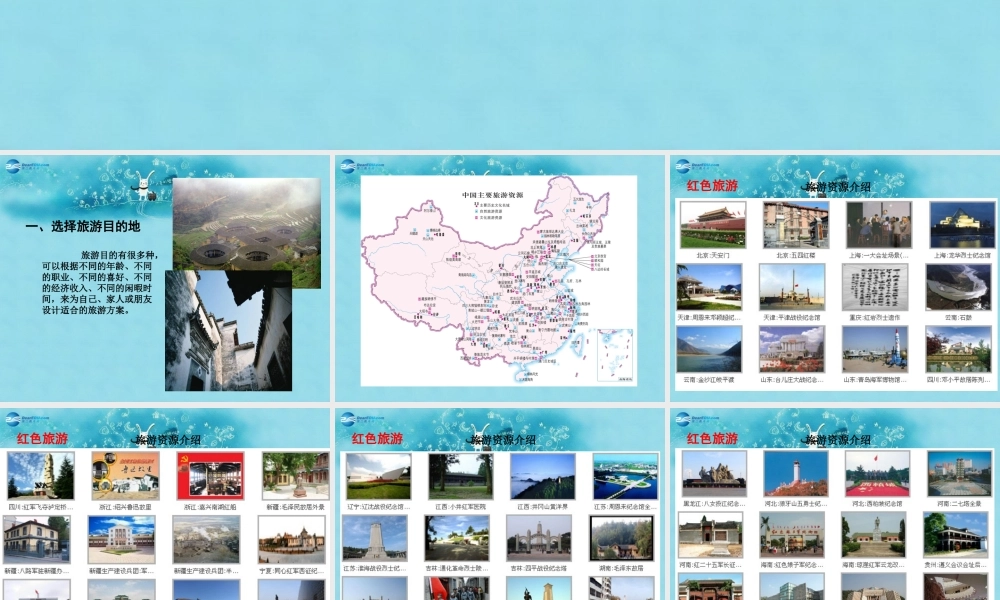 七年级地理下册 5.3 学习与探究—设计一个旅游方案课件 (新版)中图版 课件