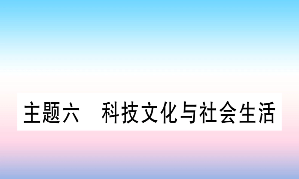 (甘肃专用)中考历史总复习 第一篇 考点系统复习 板块三 中国现代史 主题六 科技文化与社会生活(精练)课件