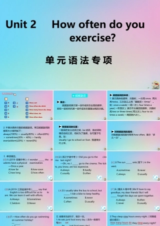 (江西专版)八年级英语上册 Unit 2 How often do you exercise单元语法专项作业课件 (新版)人教新目标版 课件
