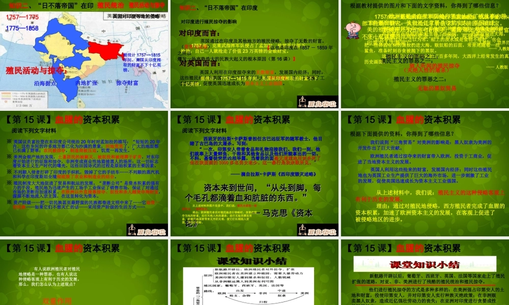 九年级历史上册 第15课(血腥的资本积累)课件 新人教版 课件