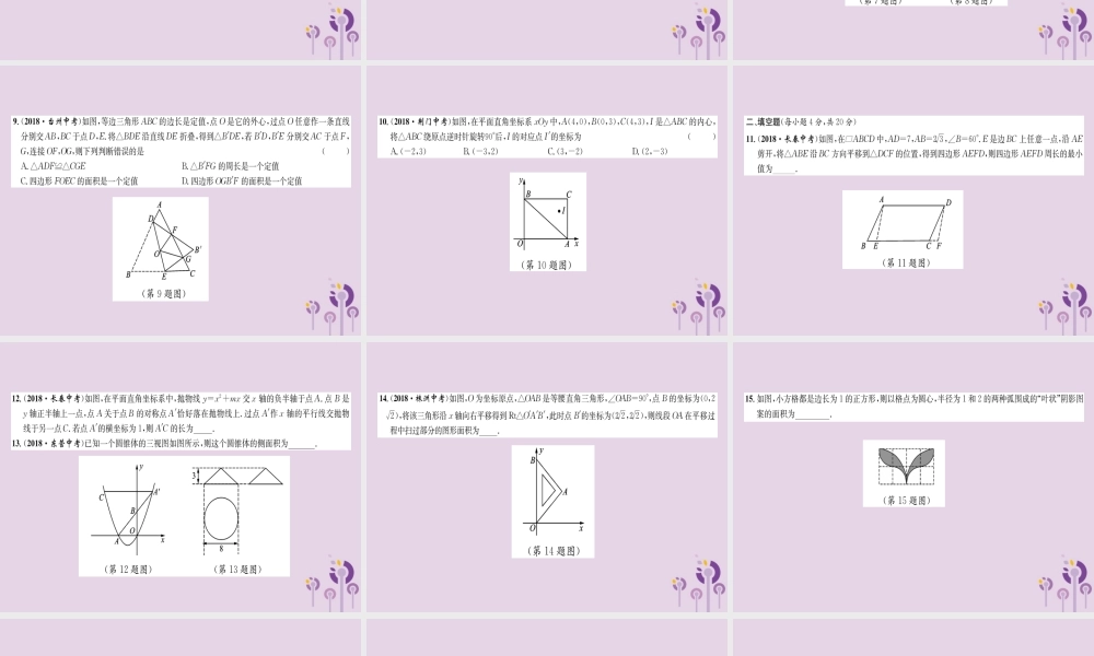 中考数学总复习 阶段测评(6)图形的变化课件