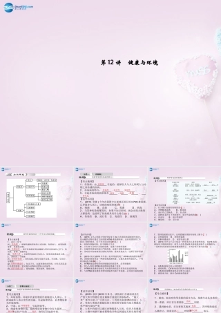 中考科学总复习 第12讲 健康与环境课件 浙教版 课件