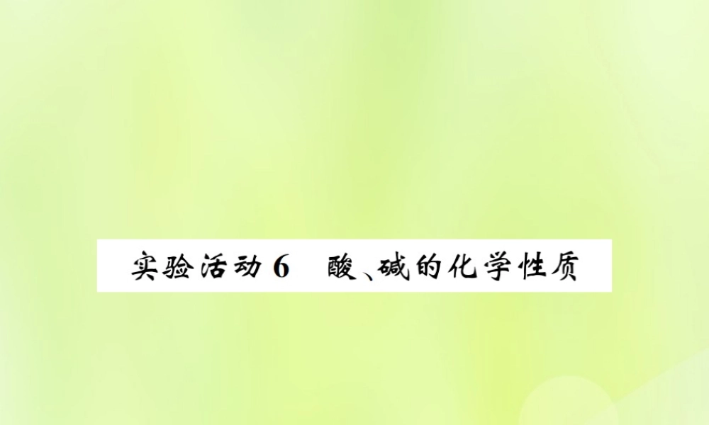 九年级化学下册 第十单元 酸和碱 实验活动6 酸、碱的化学性质复习课件 (新版)新人教版 课件