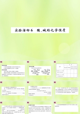 九年级化学下册 第十单元 酸和碱 实验活动6 酸、碱的化学性质复习课件 (新版)新人教版 课件