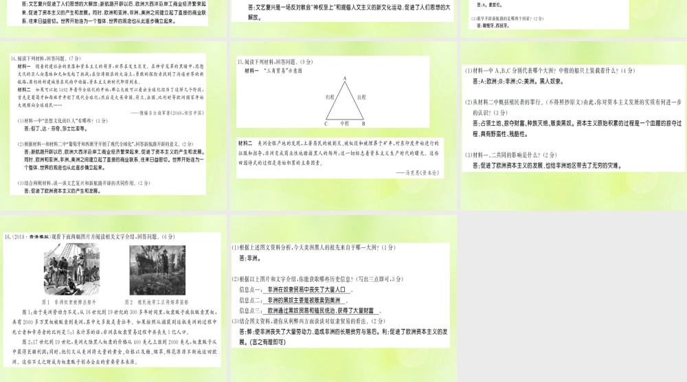 九年级历史上册 第五单元 综合测评卷习题课件 新人教版 课件