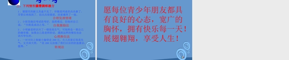 七年级政治上册 第三课调控情绪，保持乐观心态课件 陕教版 课件