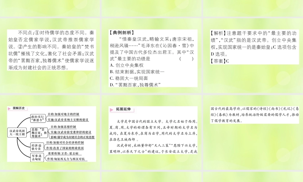 七年级历史上册 第3单元 秦汉时期：统一多民族国家的建立和巩固 第12课 汉武帝巩固大一统王朝课件 新人教版 课件