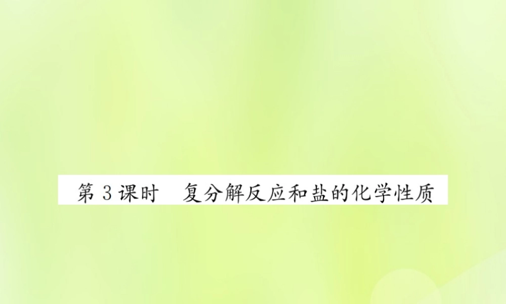 九年级化学下册 第十一单元 盐 化肥 课题1 第3课时 复分解反应和盐的化学性质复习课件 (新版)新人教版 课件