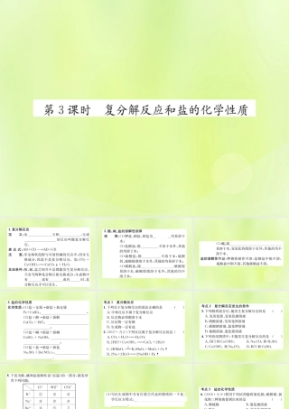 九年级化学下册 第十一单元 盐 化肥 课题1 第3课时 复分解反应和盐的化学性质复习课件 (新版)新人教版 课件
