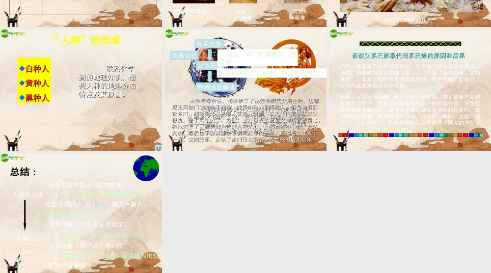 九年级历史上册 第1课(史前时期的人类)课件 华师大版 课件