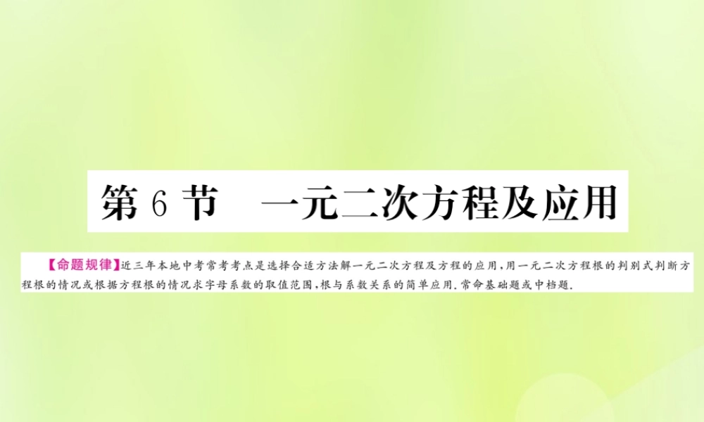 (贵州专版)中考数学总复习 第1轮 教材知识梳理 第2章 方程(组)与一元一次不等式(组)第6节课件