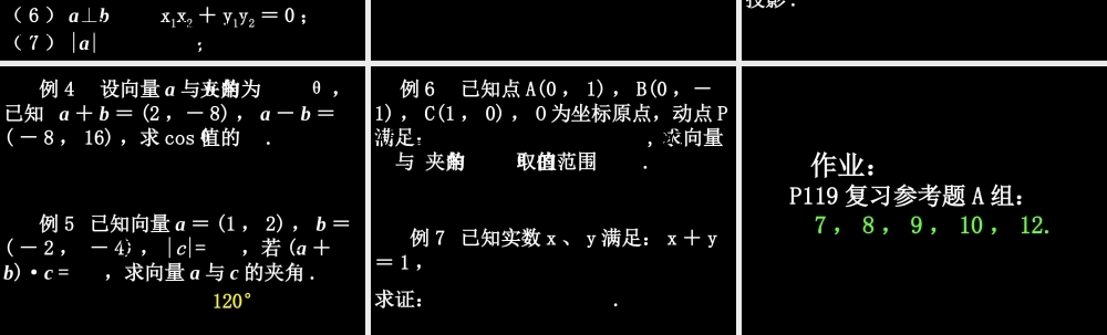 0614高一数学(平面向量单元复习3) 高一数学全套课件 必修四