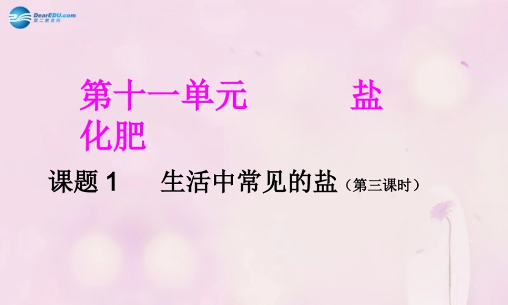 九年级化学下册 第十一单元 课题1 生活中常见的盐(第三课时)课件 (新版)新人教版 课件