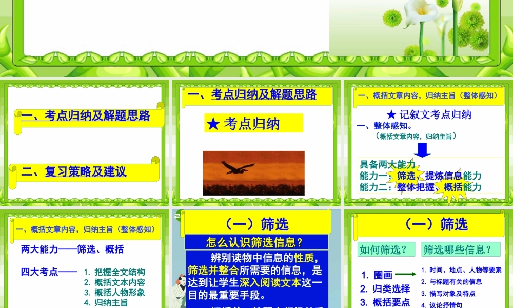 中考语文复习(记叙文阅读策略)课件