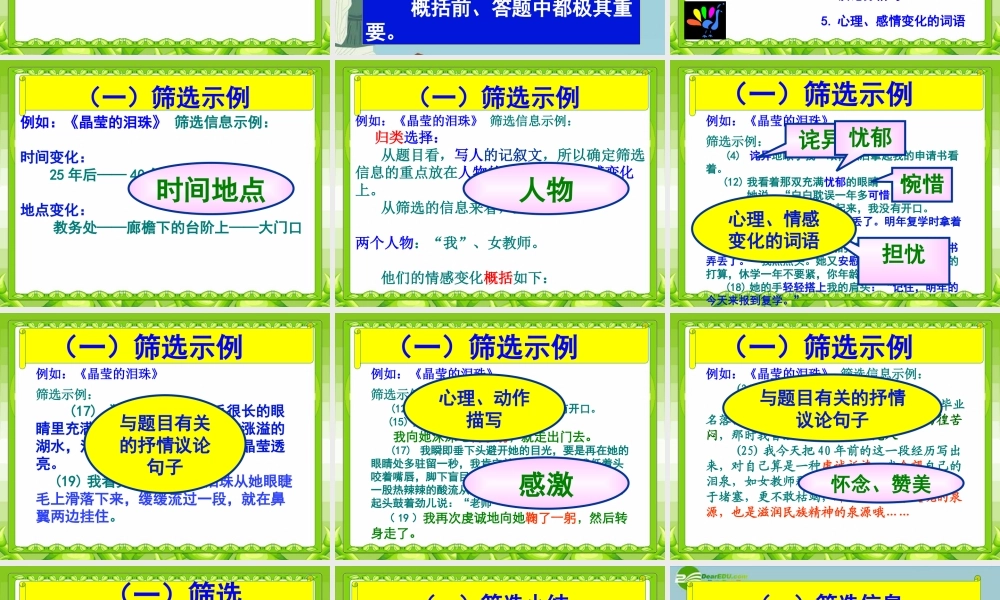 中考语文复习(记叙文阅读策略)课件