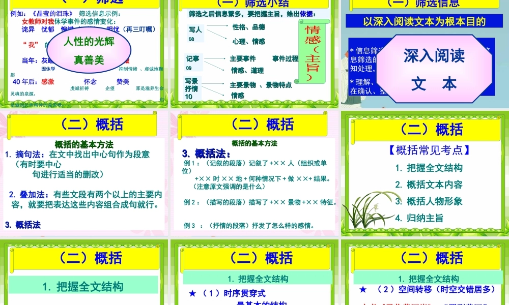 中考语文复习(记叙文阅读策略)课件