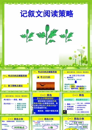 中考语文复习(记叙文阅读策略)课件