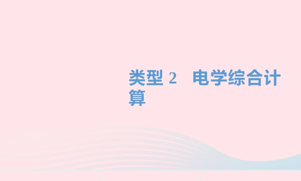 中考物理一轮夺分复习 题型突破三 计算题 类型2 电学综合计算课件