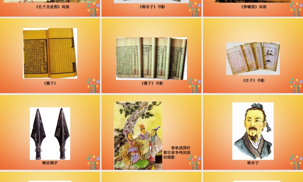 (秋季版)七年级历史上册 第二单元 国家的形成与发展 第8课(春秋战国时期的思想家)图片资料素材 冀教版 素材