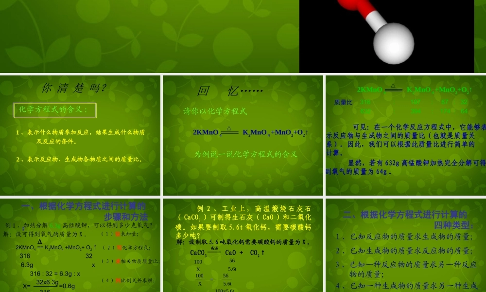 九年级化学上册(53 利用化学方程式的简单计算)课件 (新版)新人教版 课件