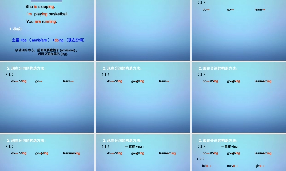 中考英语 现在进行时复习课件 人教新目标版 课件