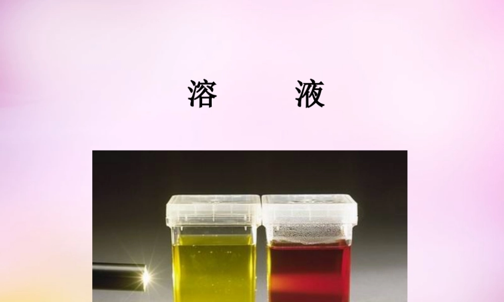 九年级化学下册 第九单元 溶液课件 新人教版 课件