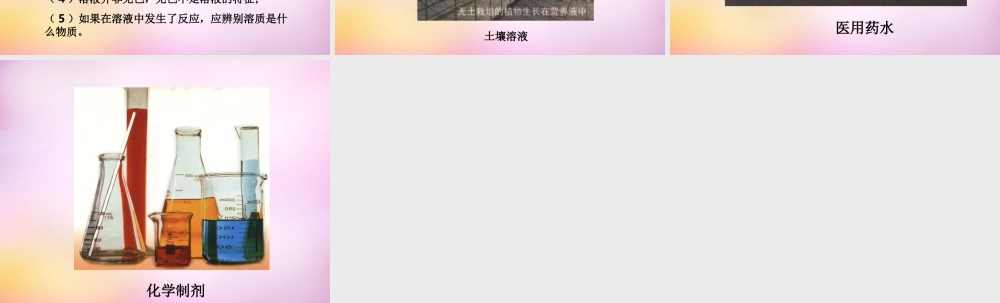 九年级化学下册 第九单元 溶液课件 新人教版 课件