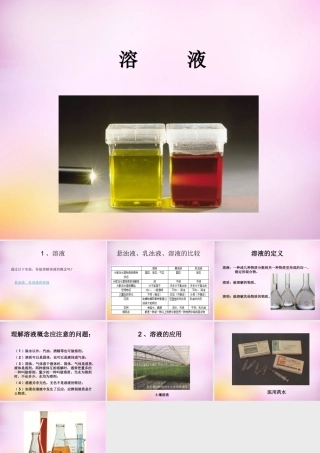 九年级化学下册 第九单元 溶液课件 新人教版 课件