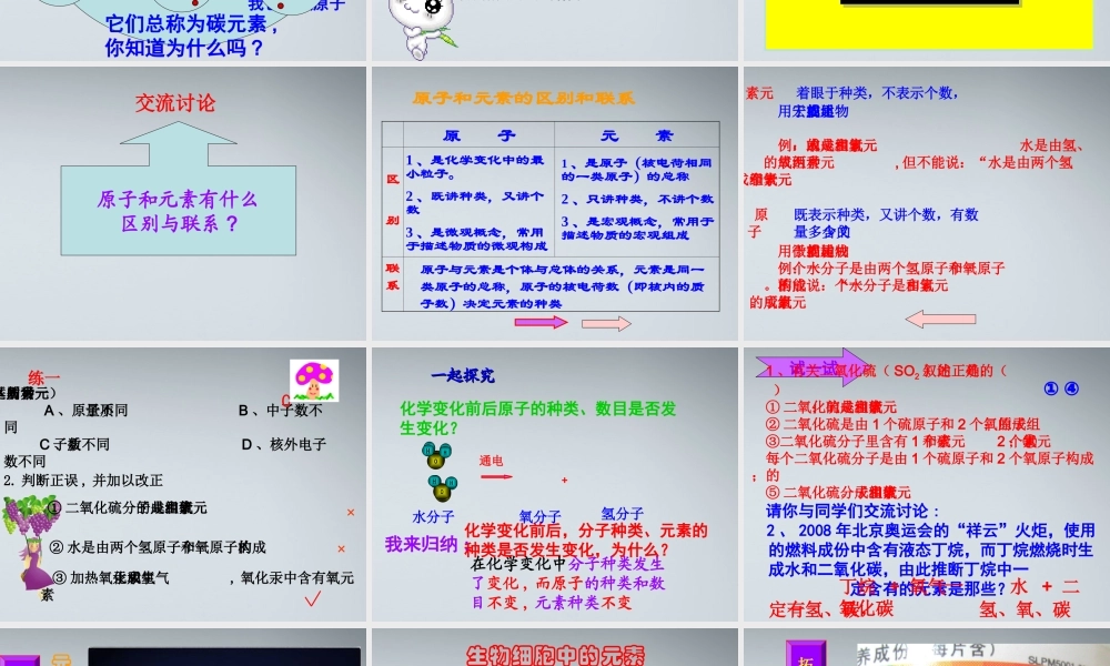 九年级化学上册(辨别物质的元素组成)课件1 粤教版 课件