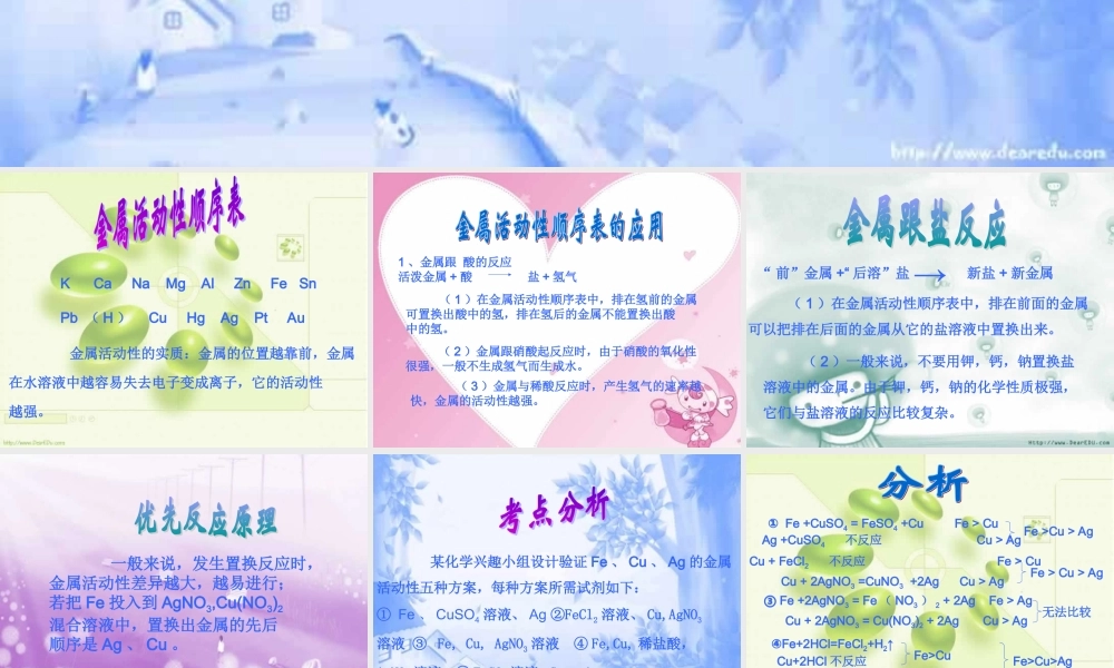 九年级化学金属活动性顺序表的应用课件示例 课件