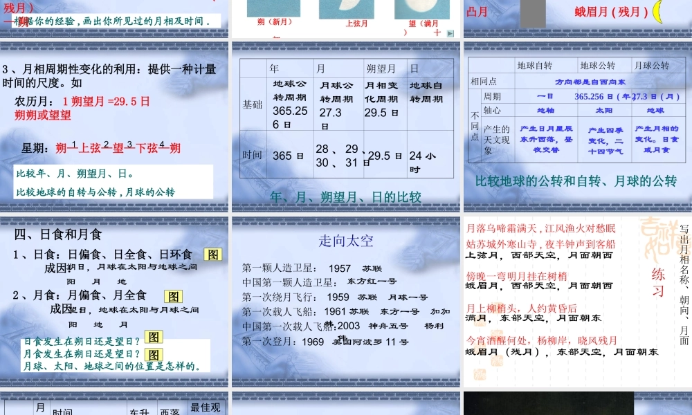 3.月球与月相2 七年级科学上：第二章第3节 月球与月相1课件华东师大版