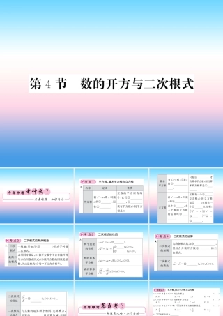 (课标版通用)中考数学一轮复习 第1章 数与式 第4节 数的开方与二次根式习题课件