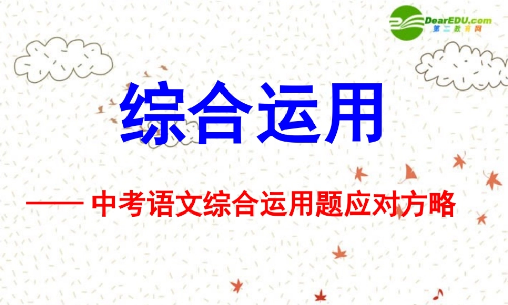 中考语文 综合运用题应对方略课件