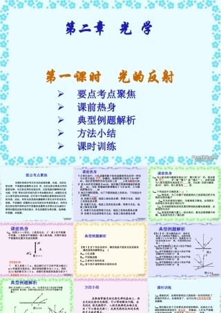 中考物理专题复习第二章 光学一 新课标 人教版 试题