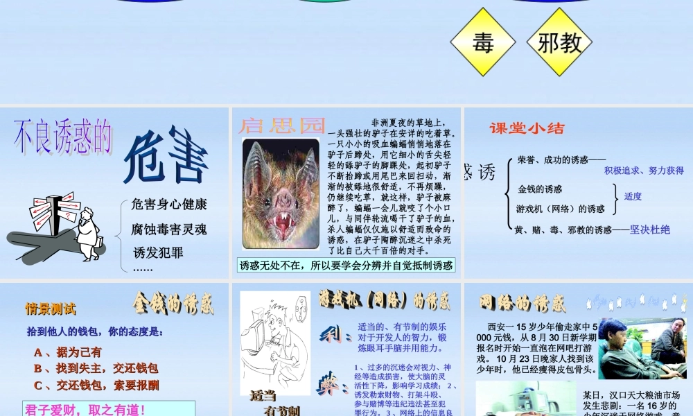 七年级政治上册 8.1身边的诱惑课件人教新课标版 课件