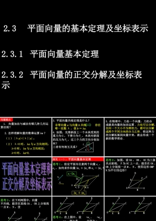 0602高一数学(231-2平面向量的基本定理及坐标表示) 高一数学全套课件 必修四