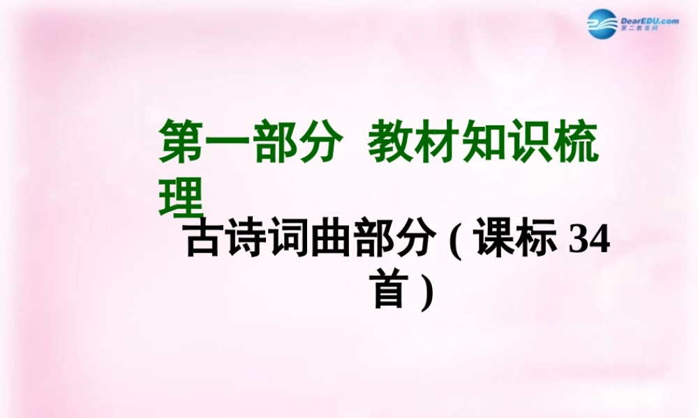 中考语文总复习 第一部分 教材知识梳理 古诗词曲部分 八下精讲课件 苏教版 课件