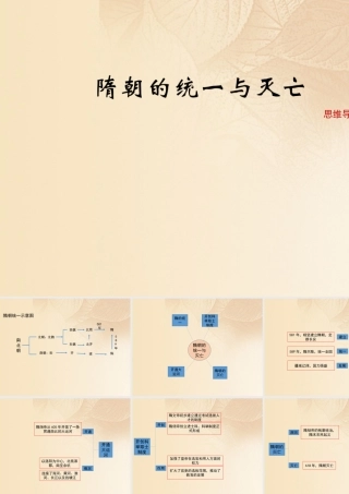 (秋季版)七年级历史下册 第一单元 隋唐时期：繁荣与开放的时代 第1课(隋朝的统一与灭亡)思维导图素材 新人教版 素材